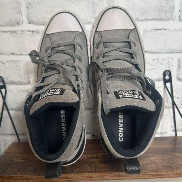 Converse Men's Chuck Taylor Street Mid Varsity Jacket Leather Sneakers 9, 11 - Picture 8 of 11